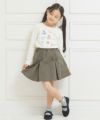 子供服 女の子 バレエモチーフ＆リボン＆お花付き裏毛トレーナー アイボリー(12) モデル画像4