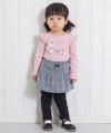 ベビー服 女の子 ベビー・キッズサイズリボン付きグレンチェック柄スカッツ ホワイト×ブラック(10) モデル画像4