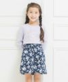 子供服 女の子 日本製花柄ウエストゴムキュロットパンツ ネイビー(06) モデル画像4