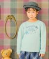 子供服 女の子 リボンチュール付き香水瓶＆帽子＆ロゴ刺繍裏起毛トレーナー グリーン(08) モデル画像アップ