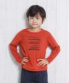 子供服 男の子 綿100％乗り物シリーズロゴプリントTシャツ オレンジ(07) モデル画像アップ