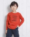 子供服 男の子 綿100％乗り物シリーズロゴプリントTシャツ オレンジ(07) モデル画像1