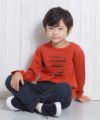 子供服 男の子 綿100％乗り物シリーズロゴプリントTシャツ オレンジ(07) モデル画像3