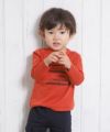 ベビー服 男の子 ベビーサイズ綿100％乗り物シリーズロゴプリントTシャツ オレンジ(07) モデル画像4