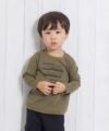 ベビー服 男の子 ベビーサイズ綿100％乗り物シリーズロゴプリントTシャツ カーキ(82) モデル画像1