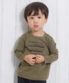 ベビー服 男の子 ベビーサイズ綿100％乗り物シリーズロゴプリントTシャツ カーキ(82) モデル画像4