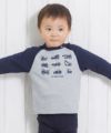 ベビー服 男の子 ベビーサイズ乗り物シリーズ車プリントTシャツ 杢ｸﾞﾚｰ(92) モデル画像1