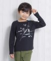 子供服 男の子 乗り物シリーズ電車プリントTシャツ ブラック(00) モデル画像アップ
