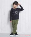 子供服 男の子 乗り物シリーズ電車プリントTシャツ ブラック(00) モデル画像全身