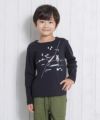 子供服 男の子 乗り物シリーズ電車プリントTシャツ ブラック(00) モデル画像1