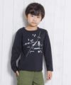 子供服 男の子 乗り物シリーズ電車プリントTシャツ ブラック(00) モデル画像3