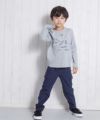 子供服 男の子 乗り物シリーズ電車プリントTシャツ 杢ｸﾞﾚｰ(92) モデル画像2