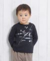 ベビー服 男の子 ベビーサイズ乗り物シリーズ電車プリントTシャツ ブラック(00) モデル画像1