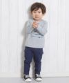 ベビー服 男の子 ベビーサイズ乗り物シリーズ電車プリントTシャツ 杢ｸﾞﾚｰ(92) モデル画像3
