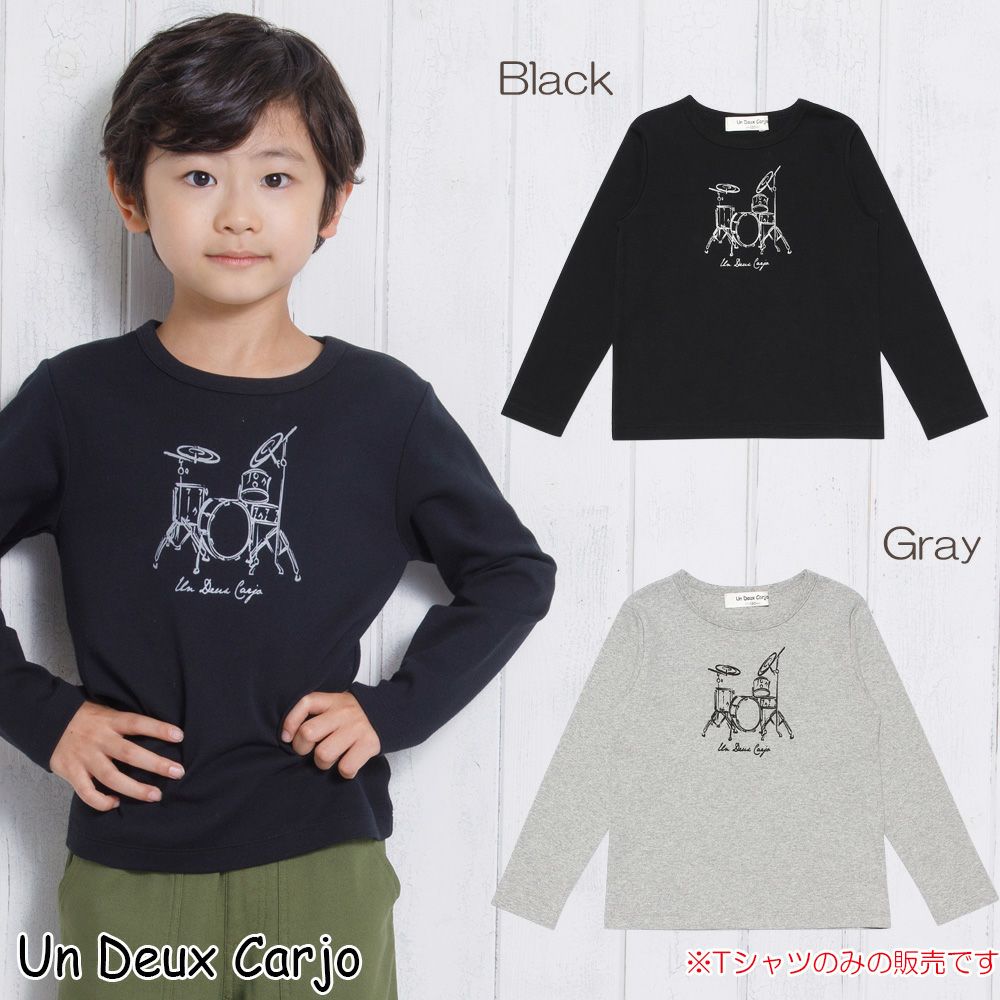 子供服 男の子 綿100％楽器シリーズドラムプリントTシャツ