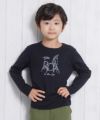 子供服 男の子 綿100％楽器シリーズドラムプリントTシャツ ブラック(00) モデル画像アップ