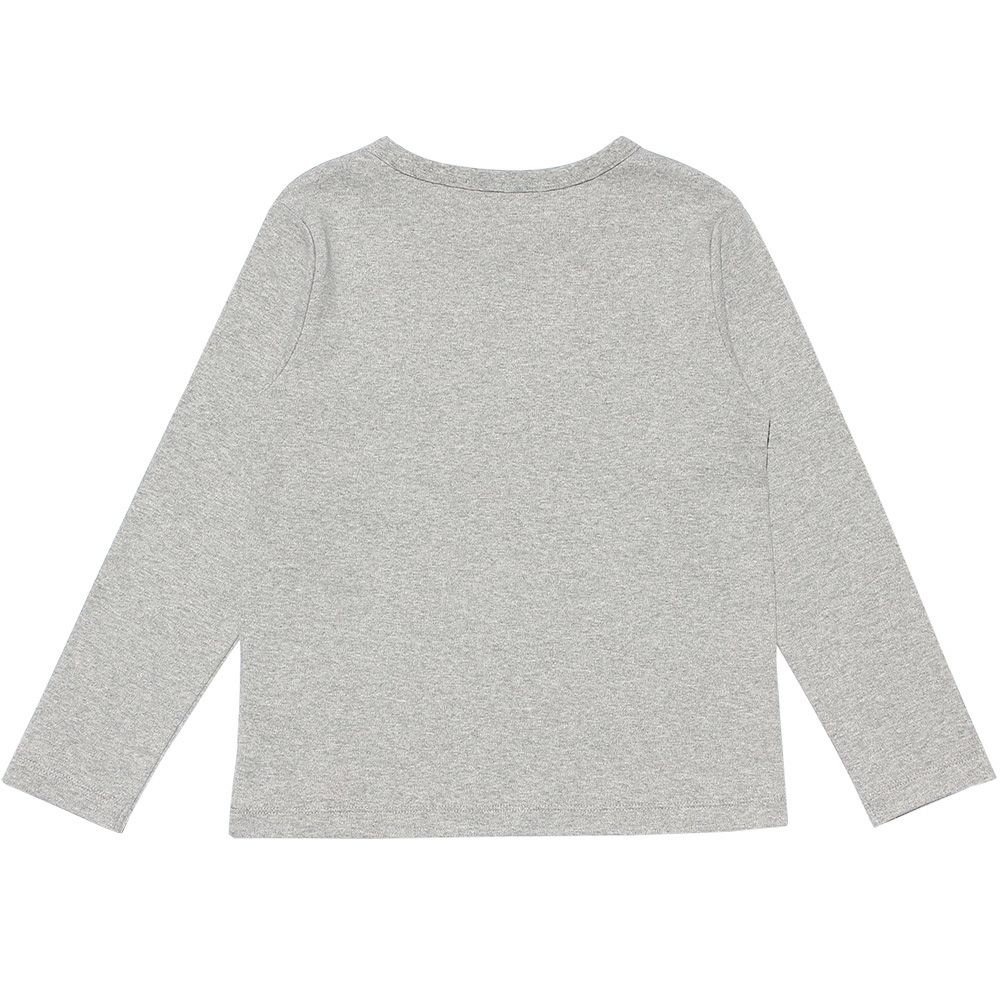 子供服 男の子 綿100％楽器シリーズドラムプリントTシャツ 杢ｸﾞﾚｰ(92) 背面