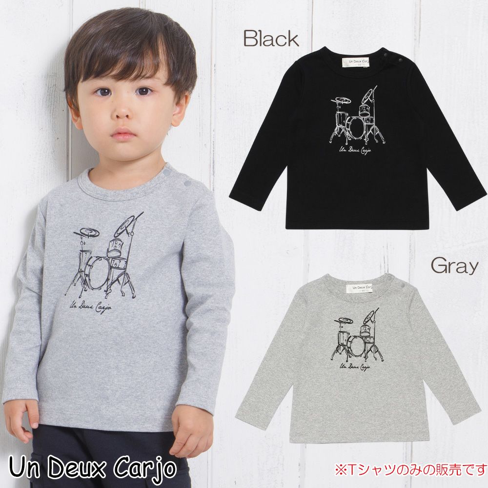 ベビー服 男の子 ベビーサイズ綿100％楽器シリーズドラムプリントTシャツ
