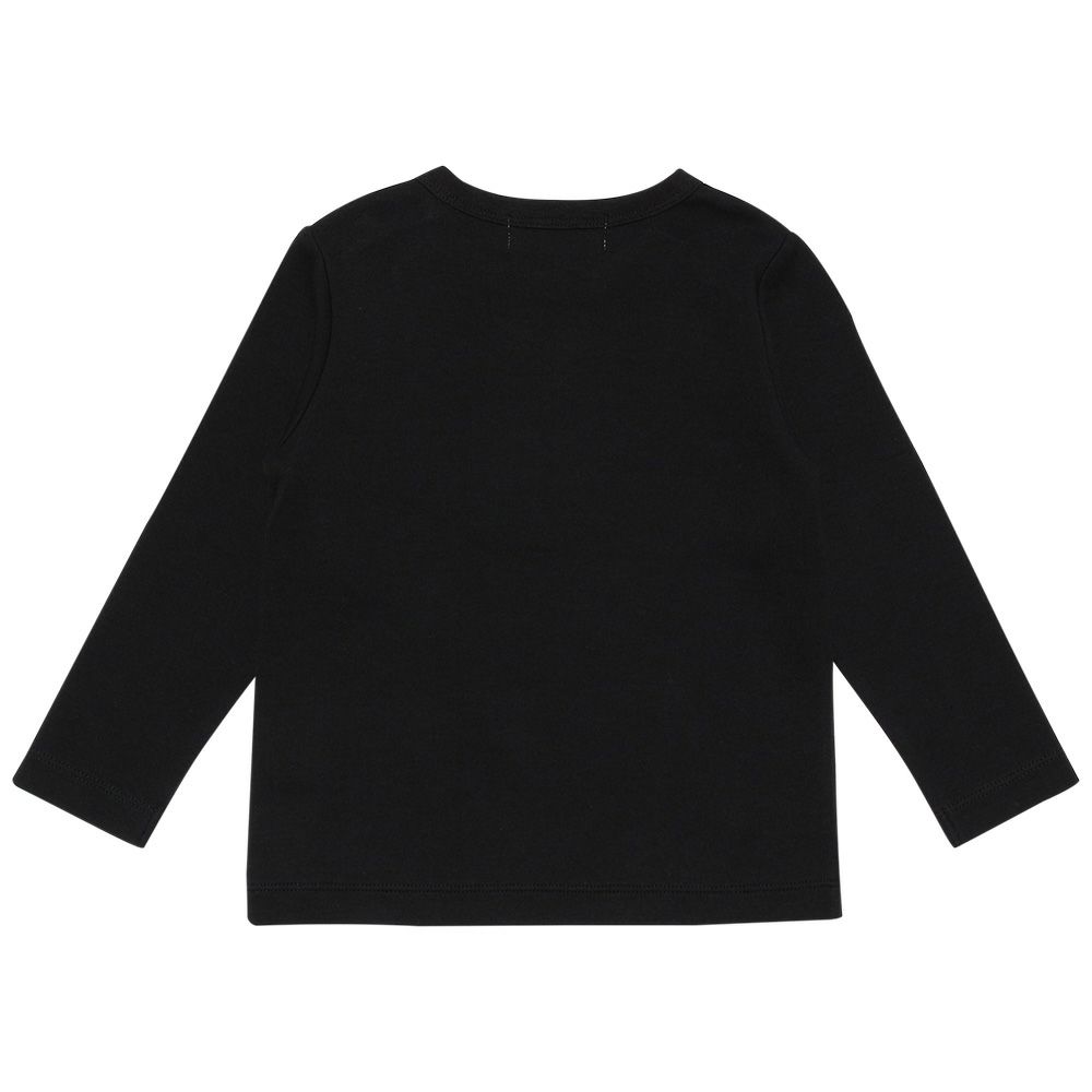 ベビー服 男の子 ベビーサイズ綿100％楽器シリーズドラムプリントTシャツ ブラック(00) 背面