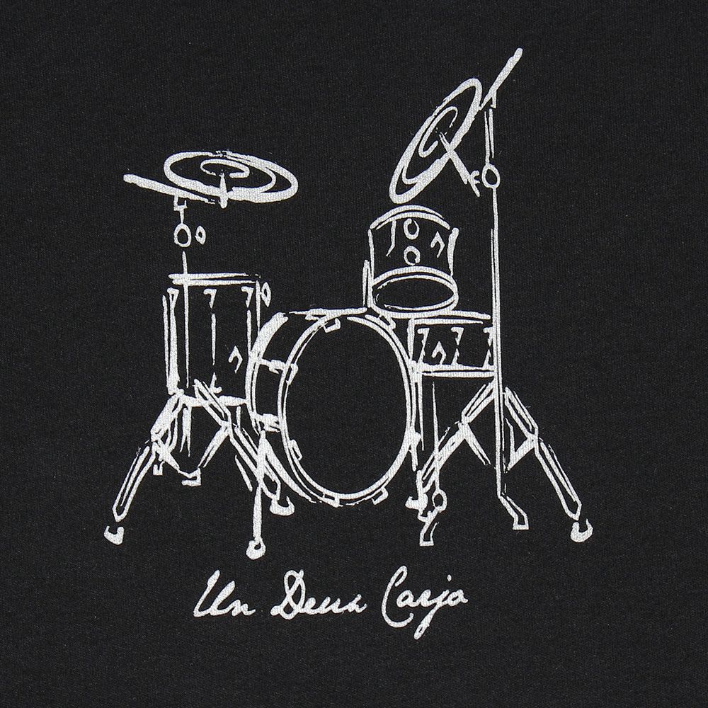 ベビー服 男の子 ベビーサイズ綿100％楽器シリーズドラムプリントTシャツ ブラック(00) デザインポイント1