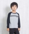 子供服 男の子 綿100％ラグラン袖Tシャツ 杢ｸﾞﾚｰ(92) モデル画像アップ