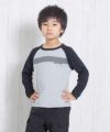 子供服 男の子 綿100％ラグラン袖Tシャツ 杢ｸﾞﾚｰ(92) モデル画像2