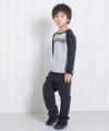 子供服 男の子 綿100％ラグラン袖Tシャツ 杢ｸﾞﾚｰ(92) モデル画像3