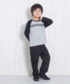 子供服 男の子 綿100％ラグラン袖Tシャツ 杢ｸﾞﾚｰ(92) モデル画像4