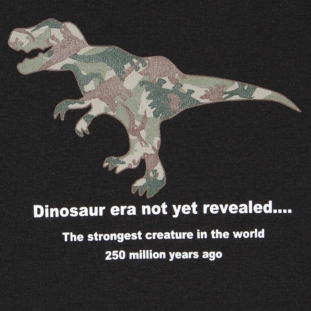 ベビー服 男の子 ベビーサイズ恐竜シリーズプリント迷彩Tシャツ ブラック(00) デザインポイント1