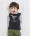 ベビー服 男の子 ベビーサイズ恐竜シリーズプリント迷彩Tシャツ ブラック(00) モデル画像3