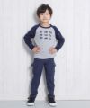 子供服 男の子 デニムニット10分丈カーゴパンツ ネイビー(06) モデル画像2