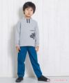 子供服 男の子 ストレッチ素材ウエストゴム10分丈パンツ ブルー(61) モデル画像全身
