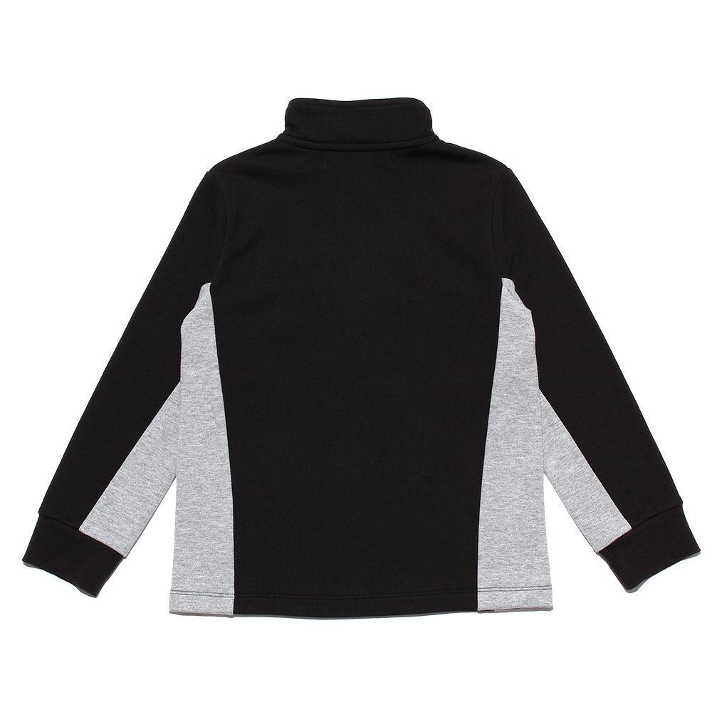 子供服 男の子 ハーフジップバイカラー裏毛トレーナー ブラック(00) 背面
