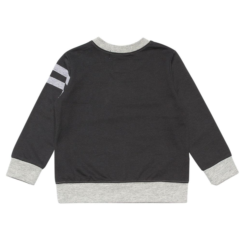 ベビー服 男の子 ベビーサイズミニ裏毛ライン入り袖トレーナー 杢ｸﾞﾚｰ(92) 背面