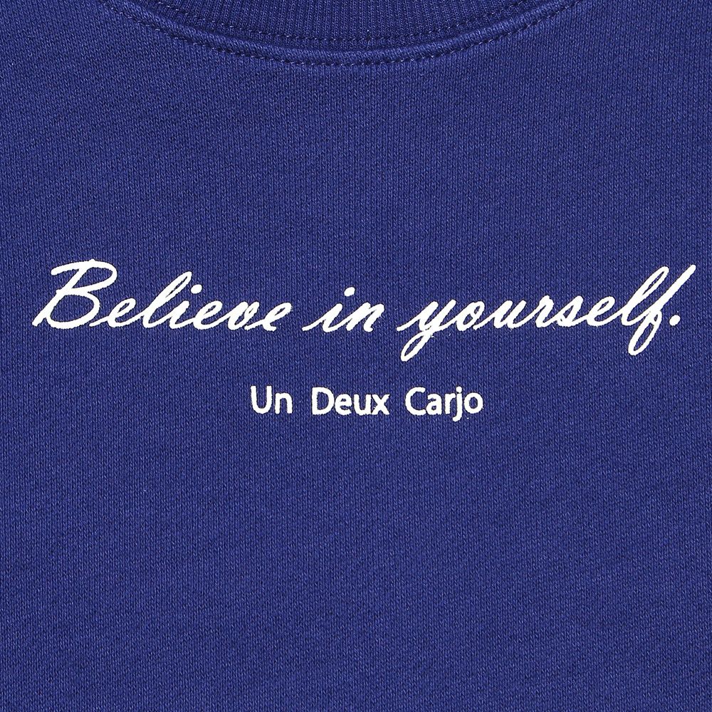 ベビー服 男の子 綿100％ロゴプリント裏毛トレーナー ネイビー(06) デザインポイント1