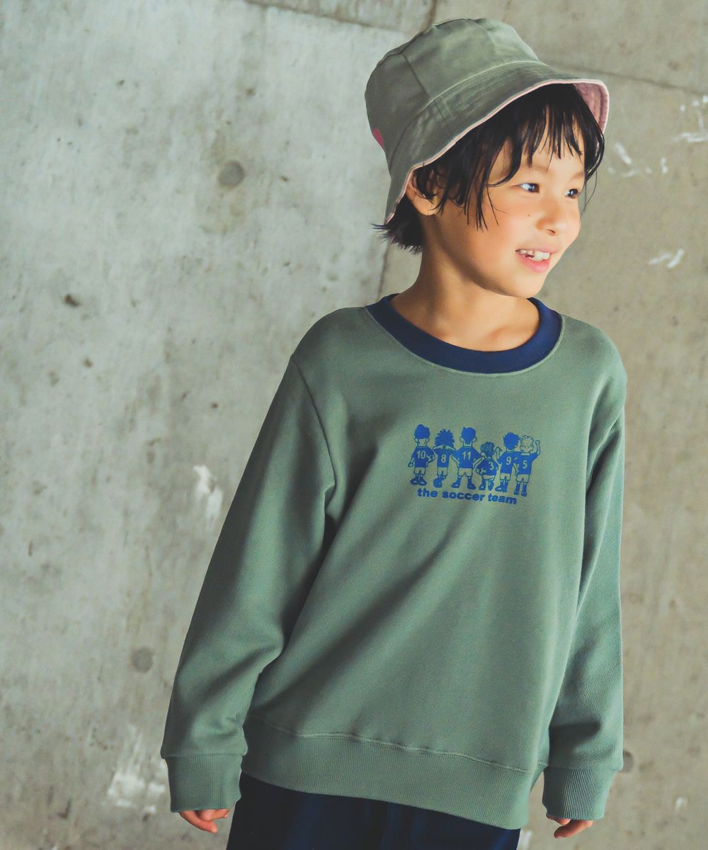 ベビー服 男の子 綿100％サッカーチームプリント裏毛トレーナー