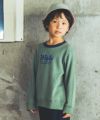 ベビー服 男の子 綿100％サッカーチームプリント裏毛トレーナー グリーン(08)　モデル画像