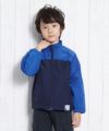 子供服 男の子 バイカラージップアップ長袖ポケット付きジャケット ブルー(61) モデル画像アップ
