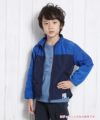 子供服 男の子 バイカラージップアップ長袖ポケット付きジャケット ブルー(61) モデル画像1