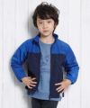 子供服 男の子 バイカラージップアップ長袖ポケット付きジャケット ブルー(61) モデル画像2