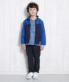 子供服 男の子 バイカラージップアップ長袖ポケット付きジャケット ブルー(61) モデル画像3