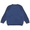 ベビー服 男の子 綿100％ケーブル編み×裏毛ジップアップジャケット ブルー(61) 背面