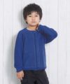 ベビー服 男の子 綿100％ケーブル編み×裏毛ジップアップジャケット ブルー(61) モデル画像1