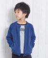 ベビー服 男の子 綿100％ケーブル編み×裏毛ジップアップジャケット ブルー(61) モデル画像4