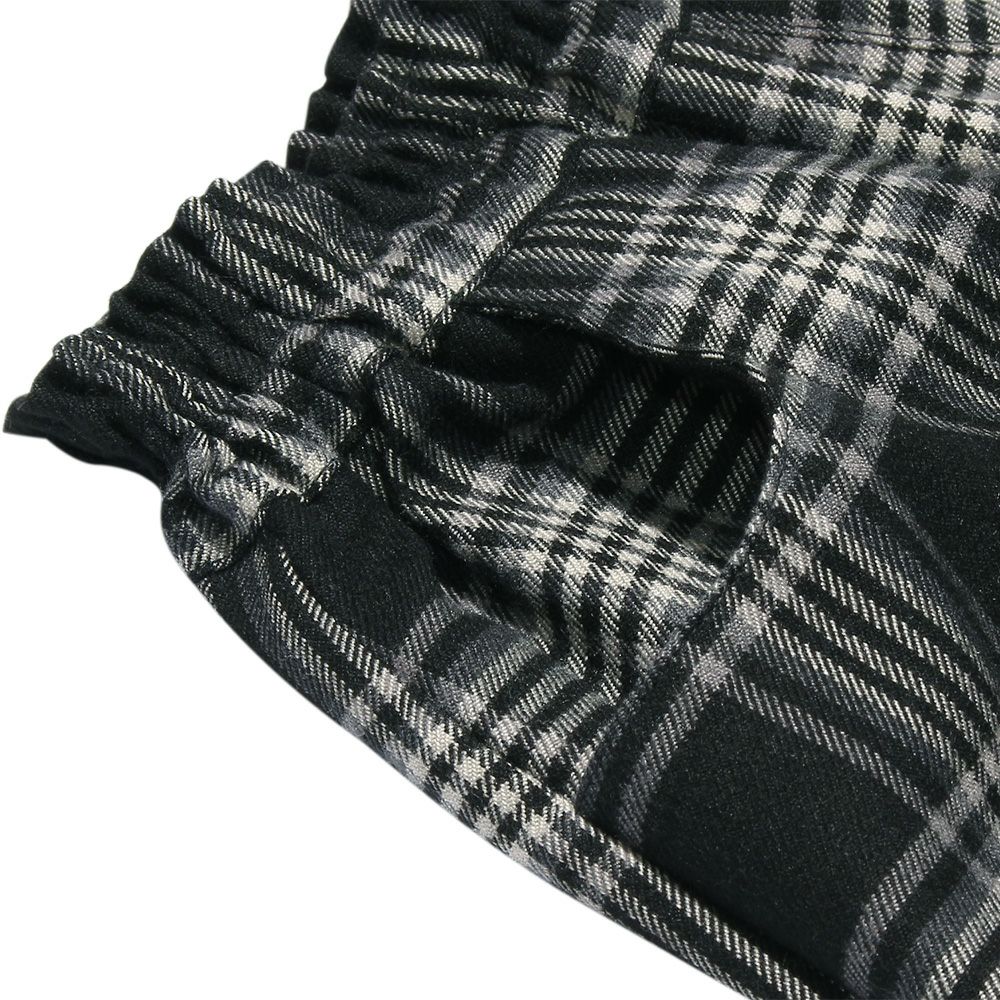 子供服 女の子 日本製チェック柄キュロットパンツ ブラック(00) デザインポイント1