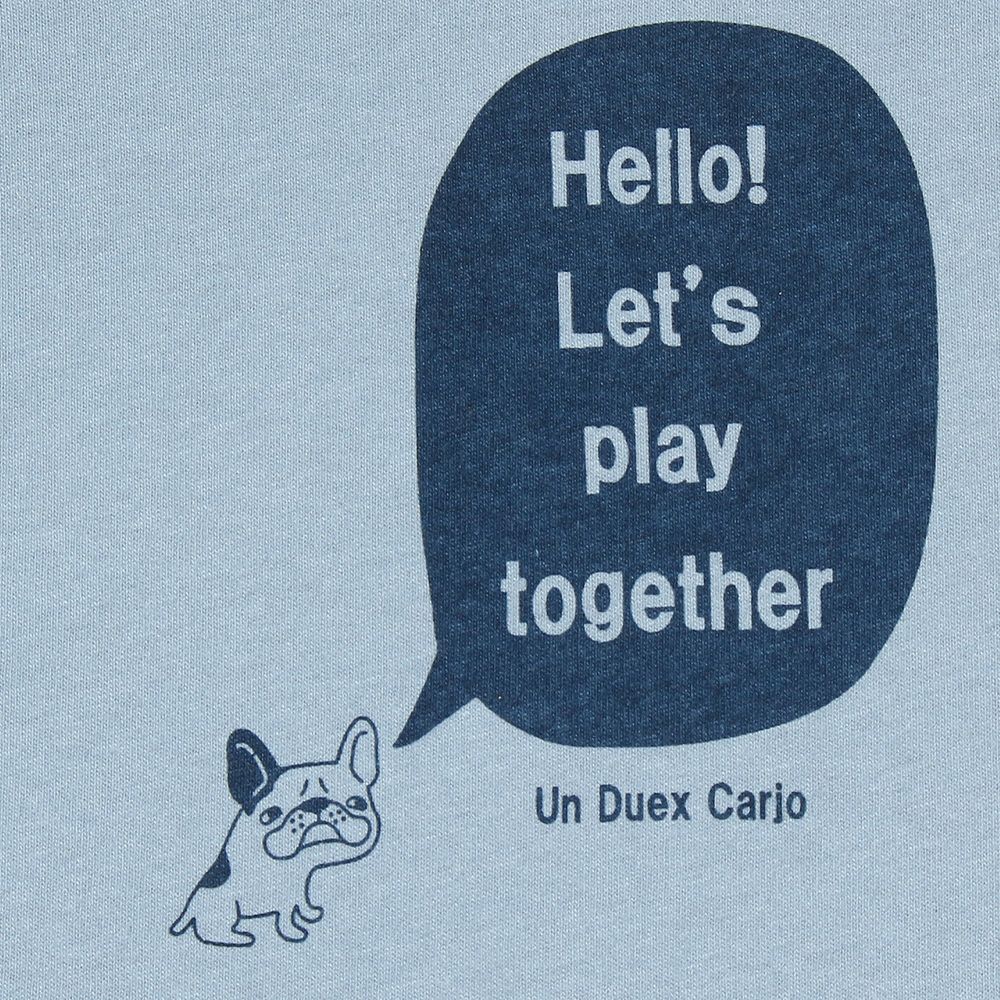 子供服 男の子 綿100％ ブルドッグ 動物 プリント Tシャツ ブルー(61) デザインポイント1