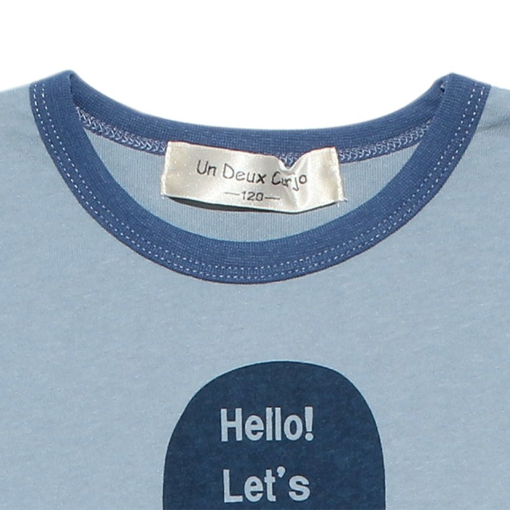 子供服 男の子 綿100％ ブルドッグ 動物 プリント Tシャツ ブルー(61) デザインポイント2