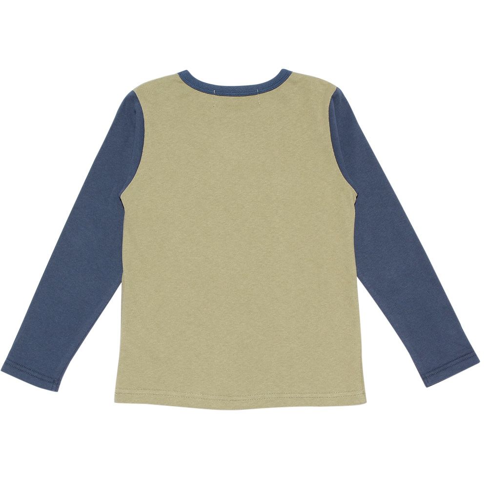 子供服 男の子 綿100％ ブルドッグ 動物 プリント Tシャツ カーキ(82) 背面