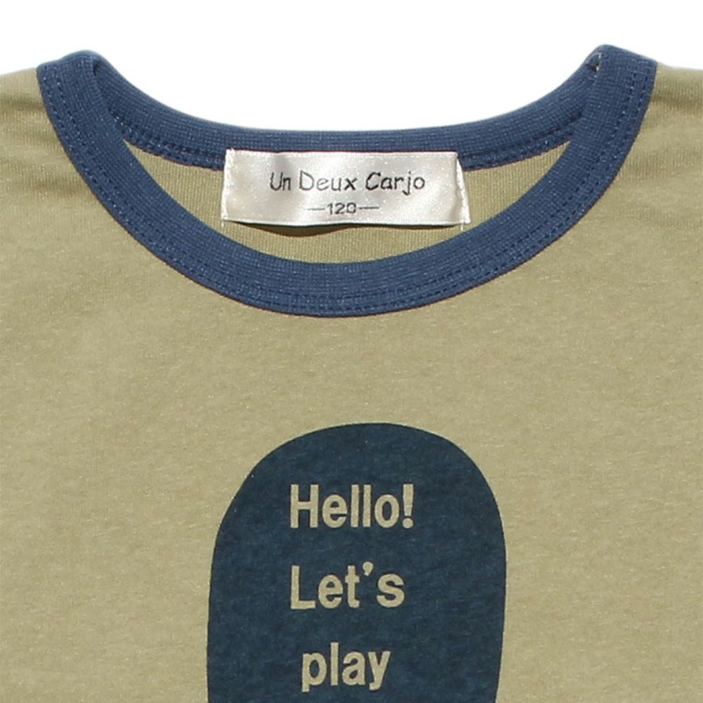 子供服 男の子 綿100％ ブルドッグ 動物 プリント Tシャツ カーキ(82) デザインポイント2