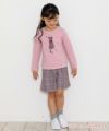 子供服 女の子 レトロチェック柄キュロットパンツ ベージュ(51) モデル画像